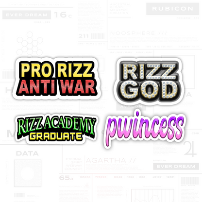 Sticker Pack 2 "The Rizz Pack" (3" Vinyl)